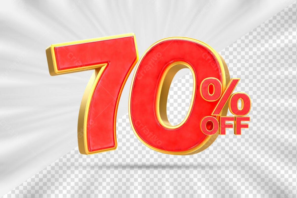 Design de Desconto 70% OFF PSD Editável