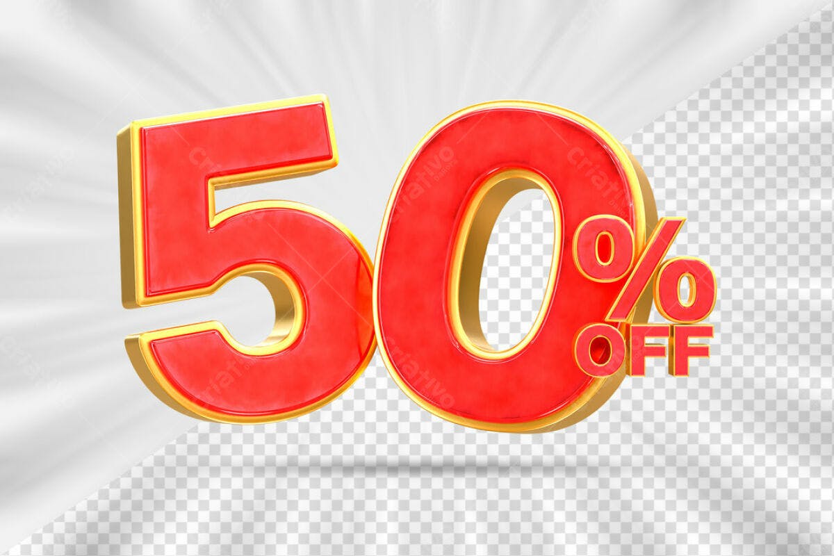 Design 50% OFF PSD Editável para Promoções