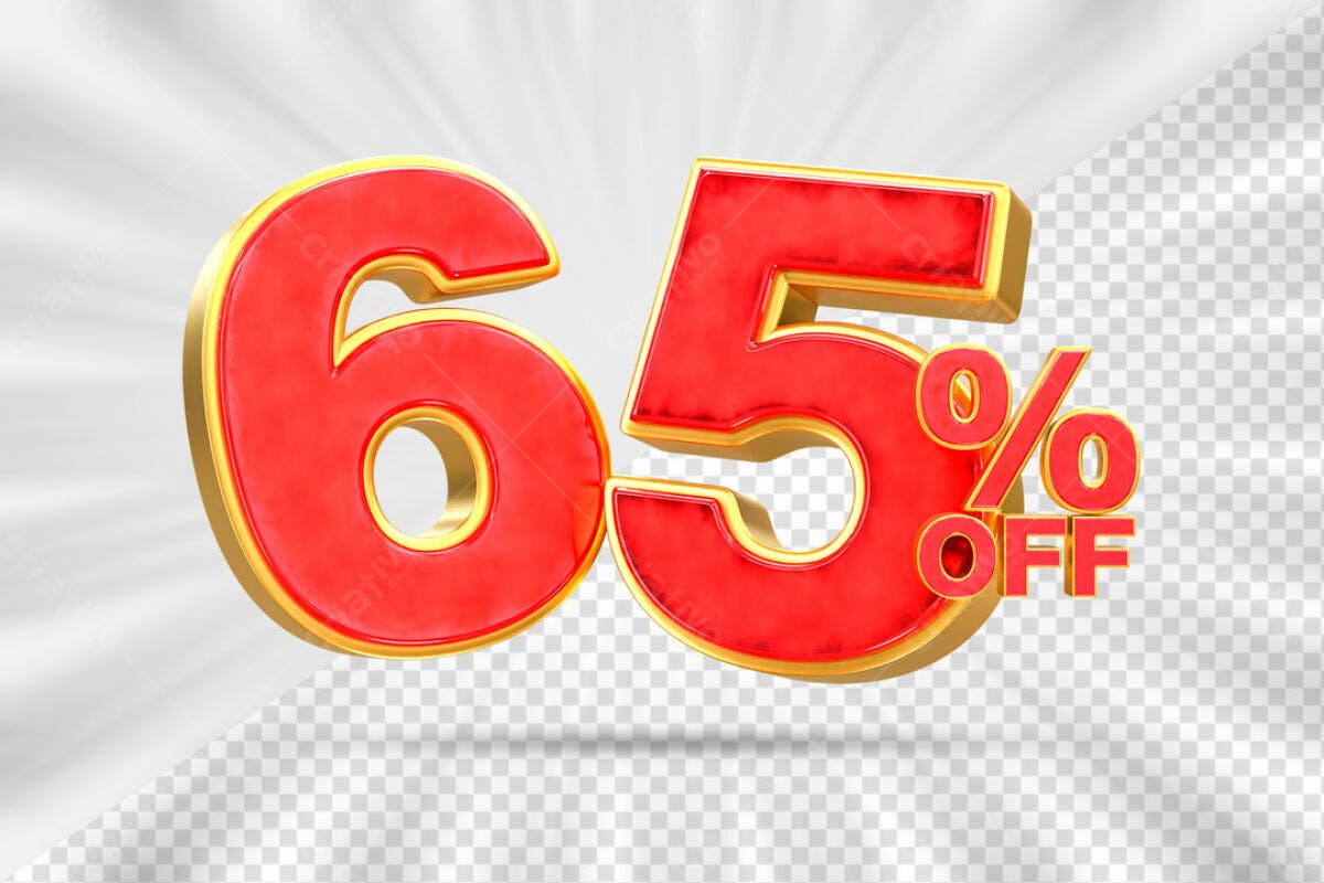 Elementos para Promoção 65% Off PSD Editável