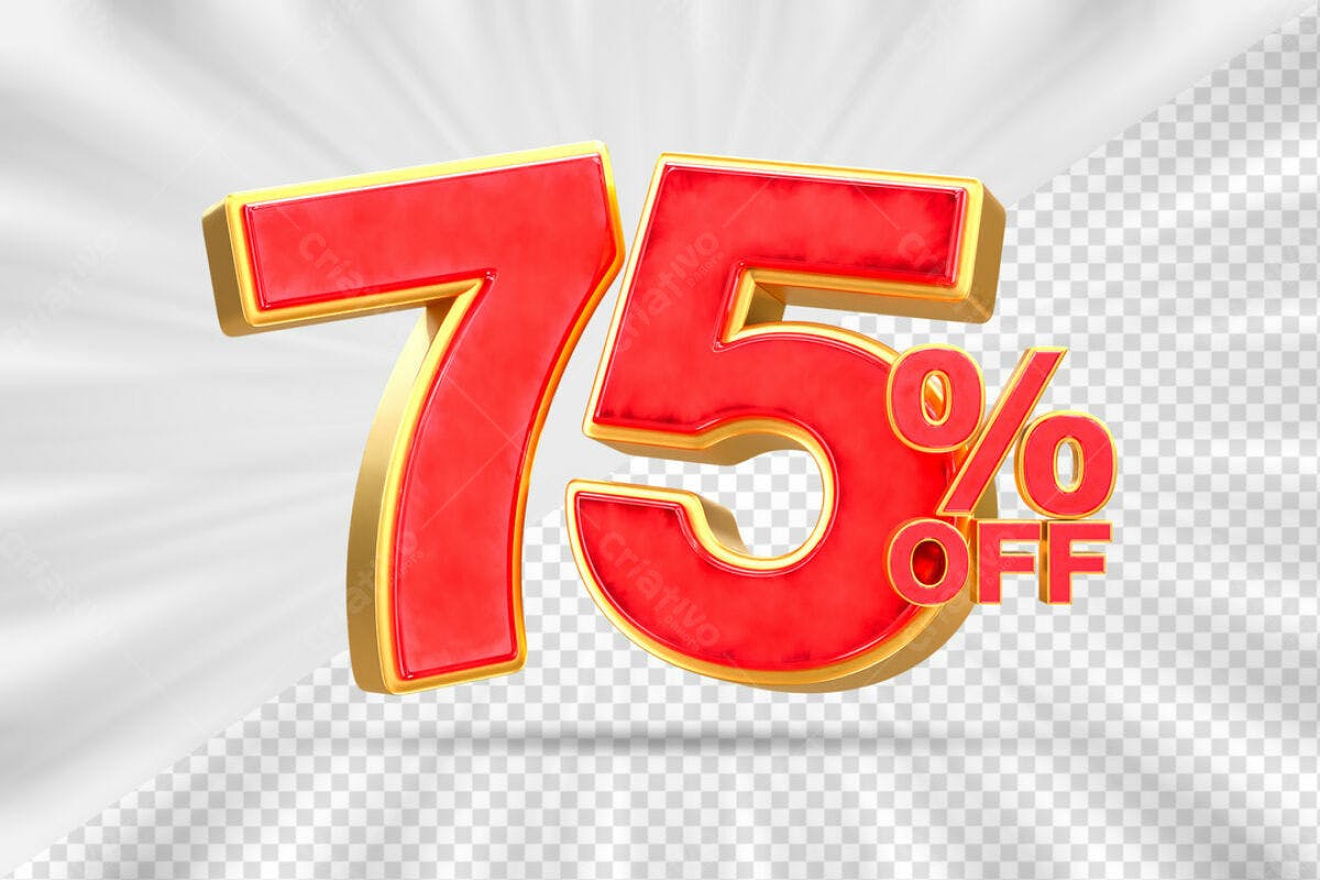 Design de Desconto 75% OFF PSD Editável