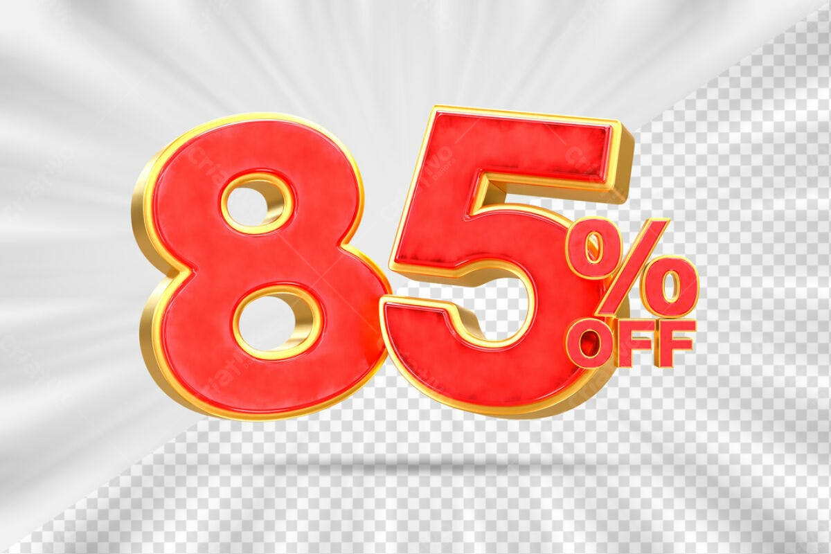 Design de Número 85% OFF PSD Editável