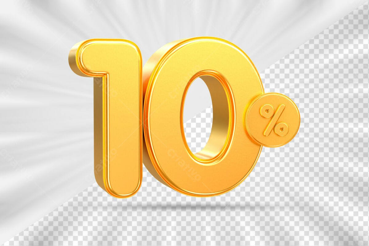 Elemento Gráfico 10% Desconto PSD Editável