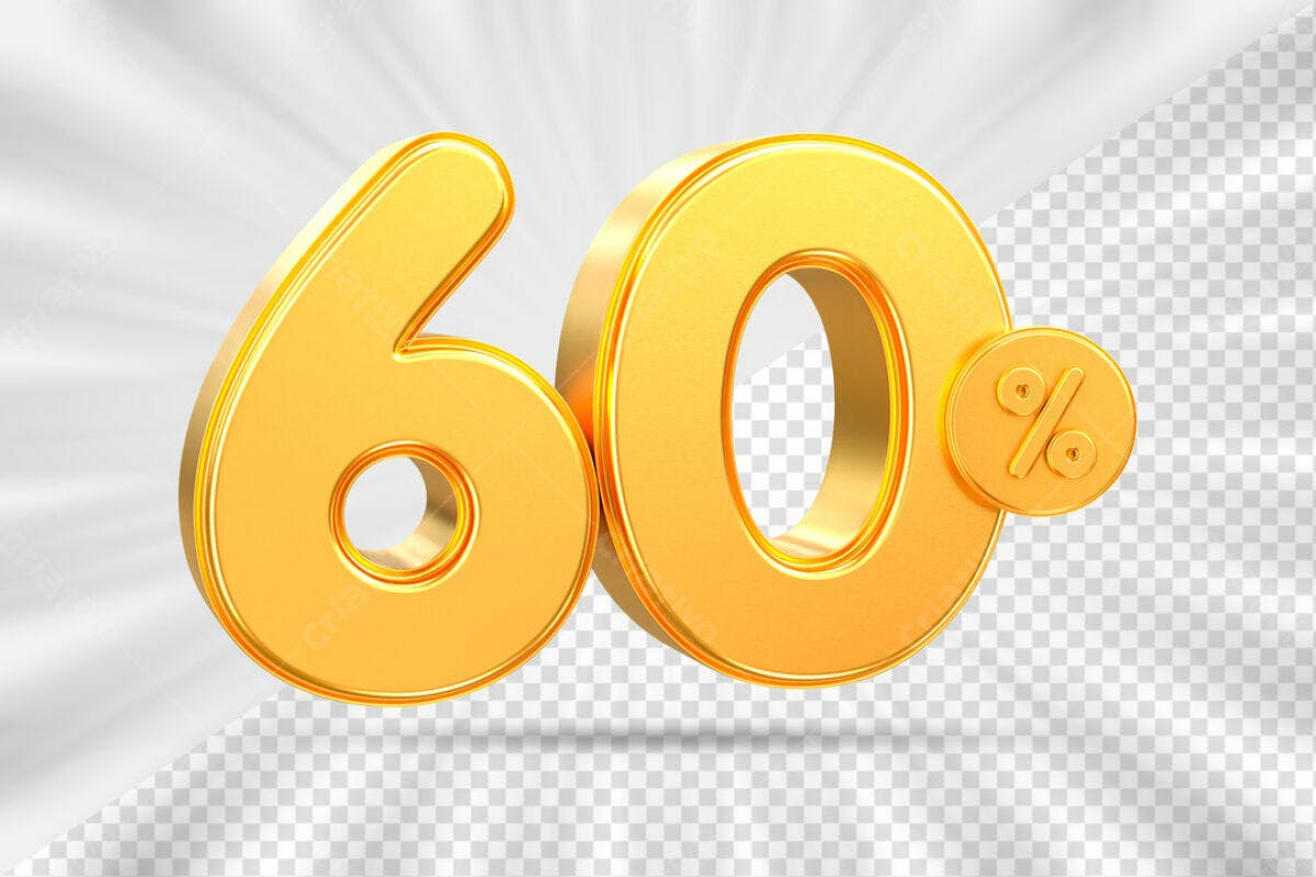 Design de Desconto 60% PSD Editável