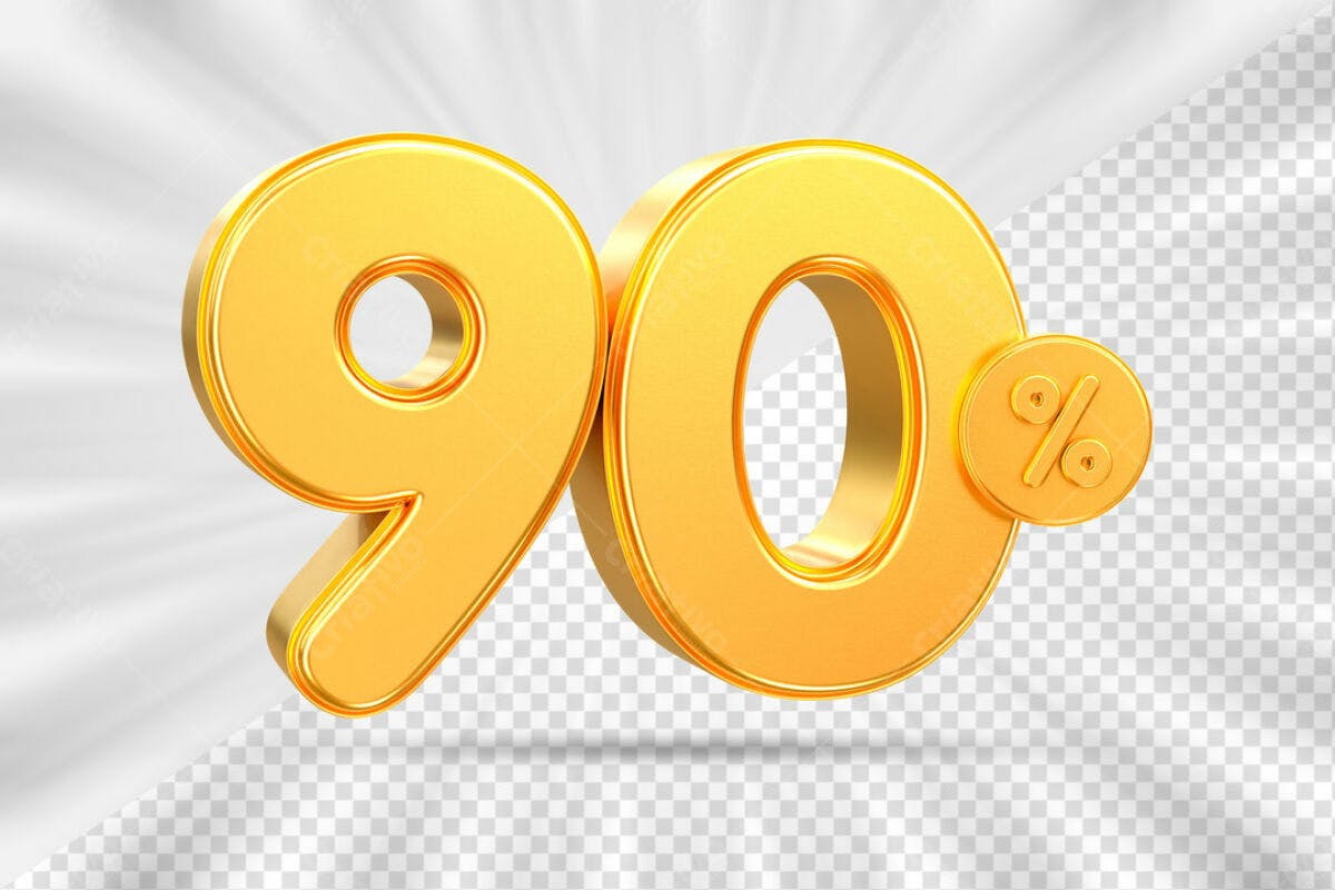 Elemento 3D 90% Desconto PSD Editável