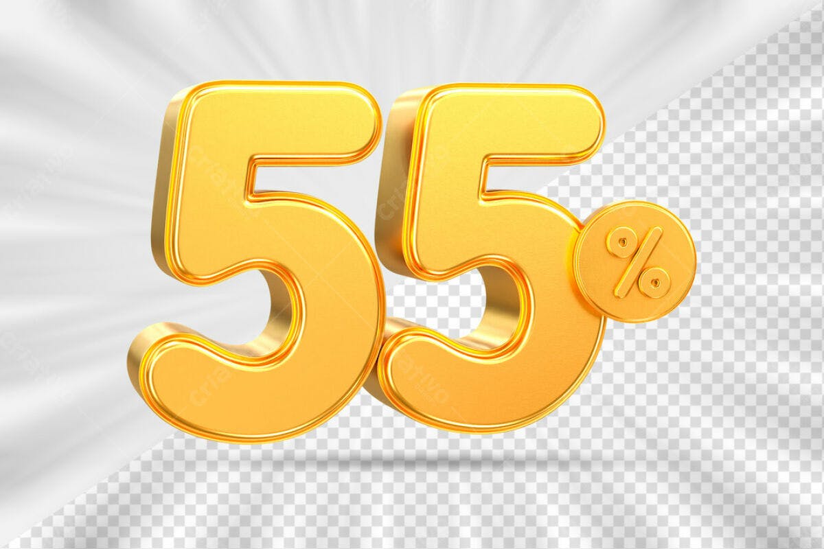 Elementos para Promoção 55% OFF PSD Editável