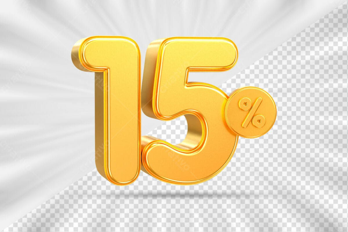 Design de Desconto 15% PSD Editável