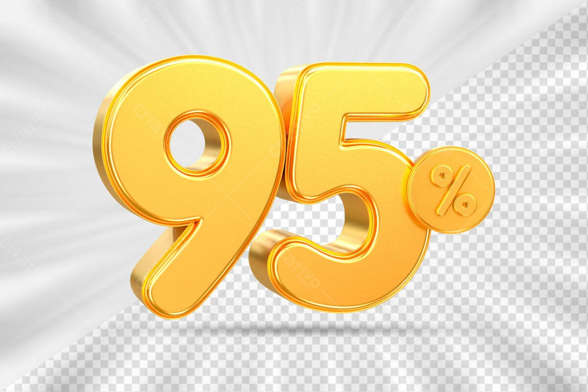 Números 95% Desconto PSD Editável