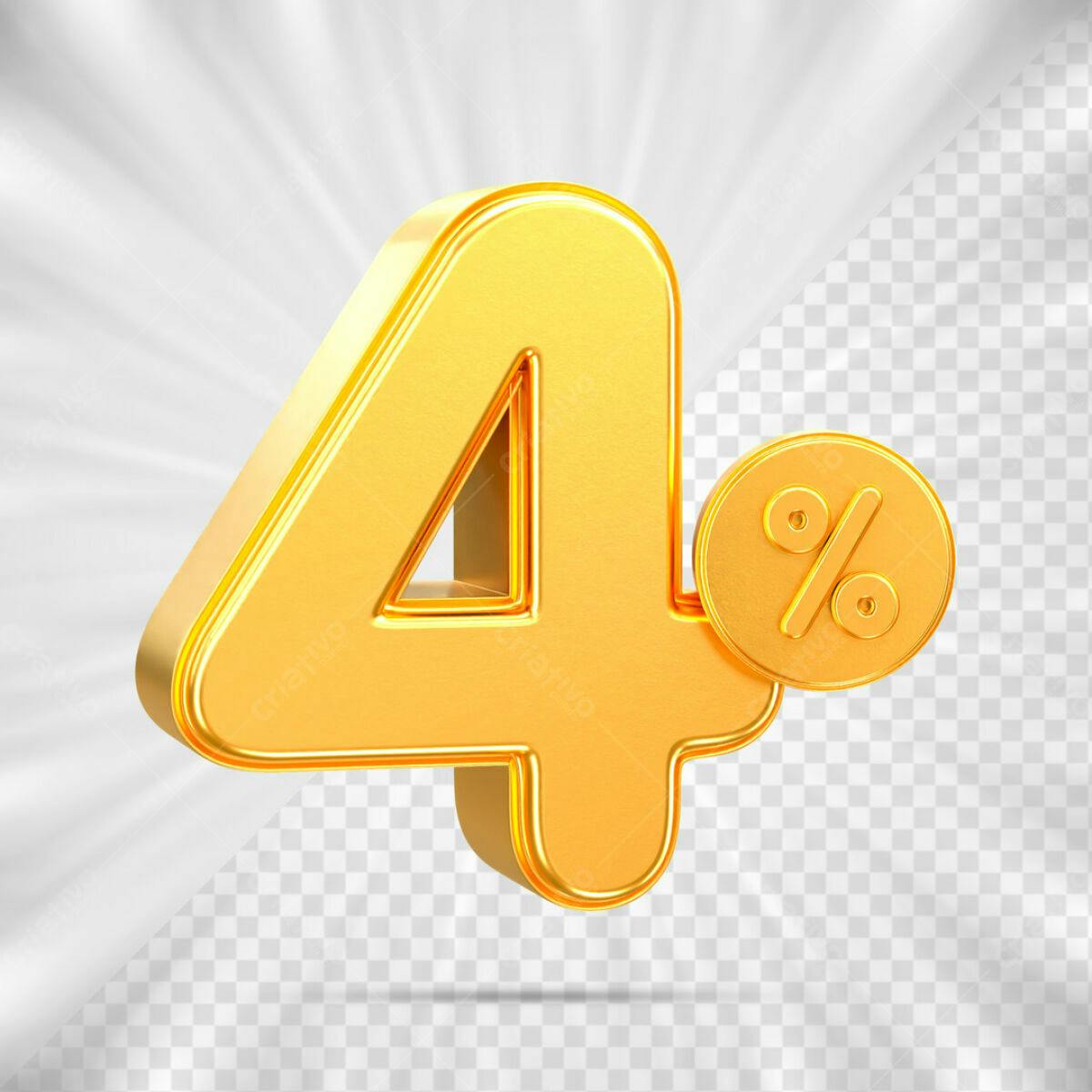 Elemento 4% Desconto PSD Editável