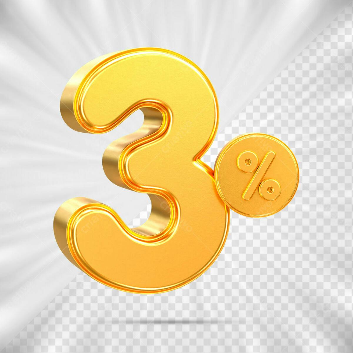 Elemento 3% de Desconto PSD Editável