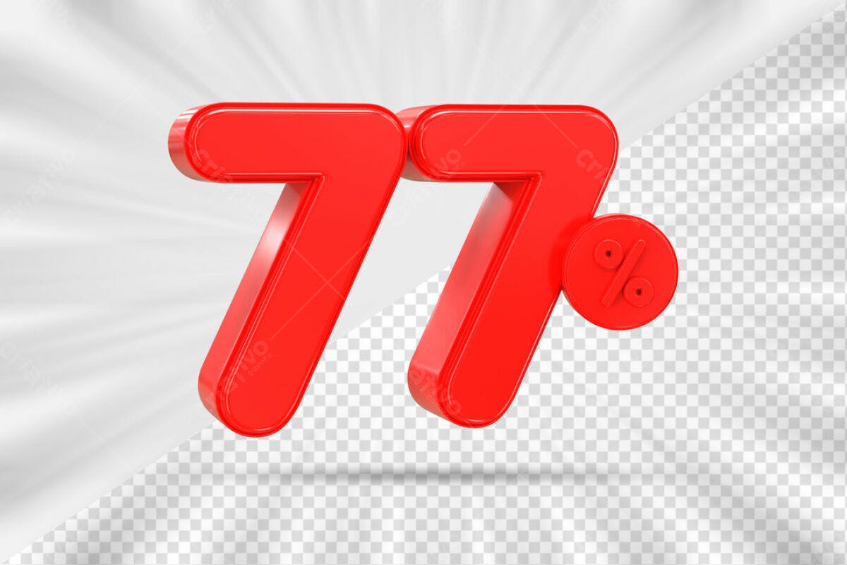 Número 77% Desconto PSD Editável