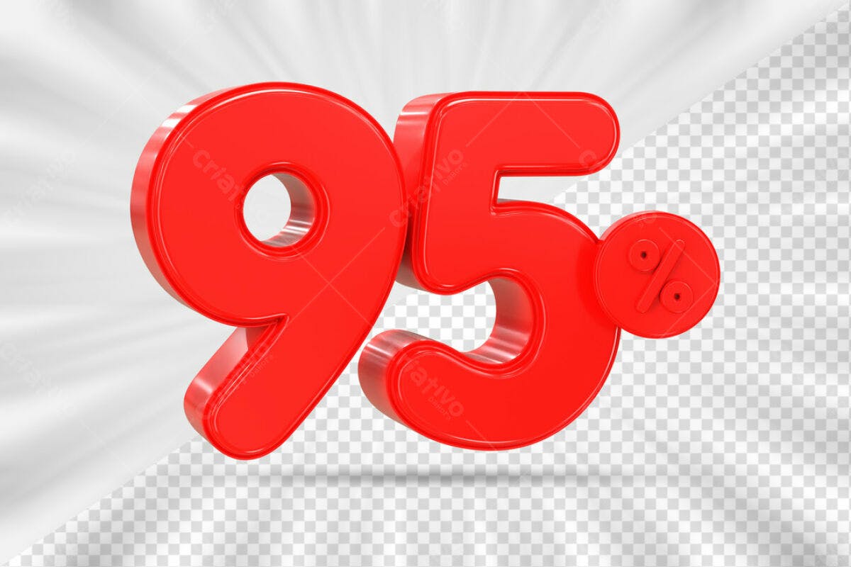 Números 95% Desconto PSD Editável