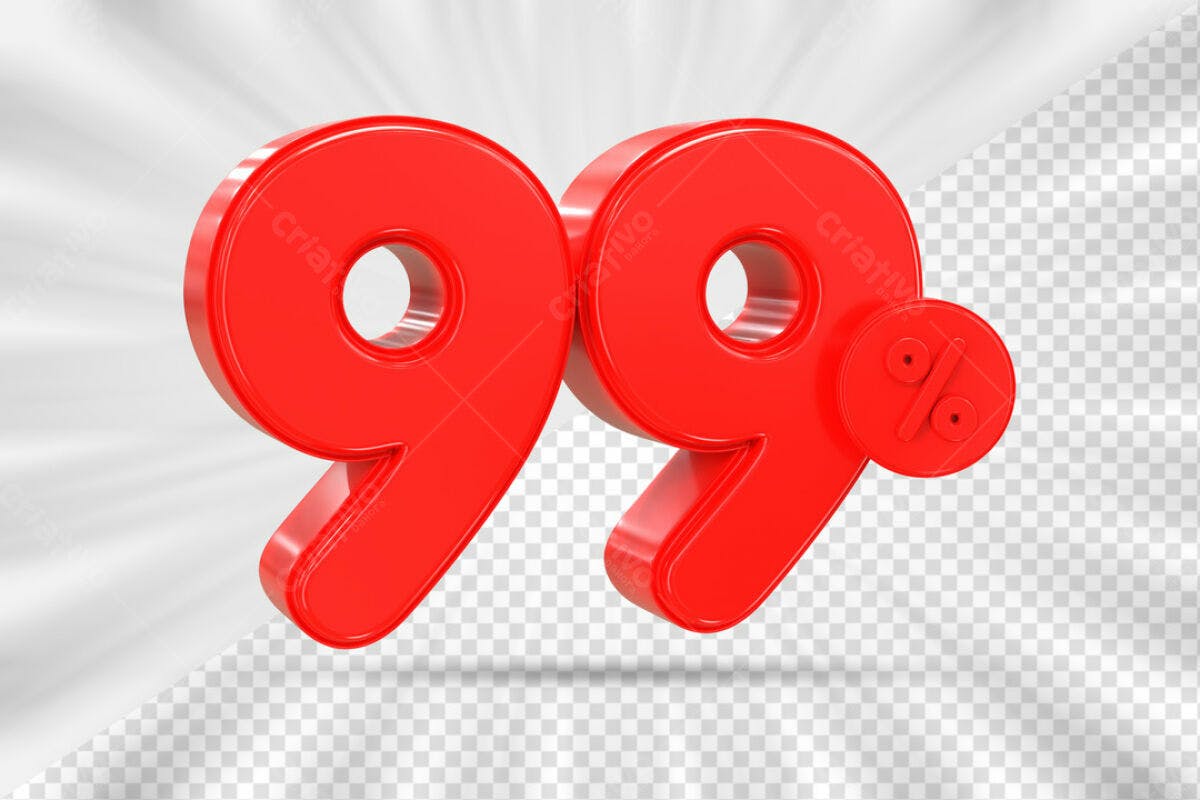 Números 99% Desconto PSD Editável