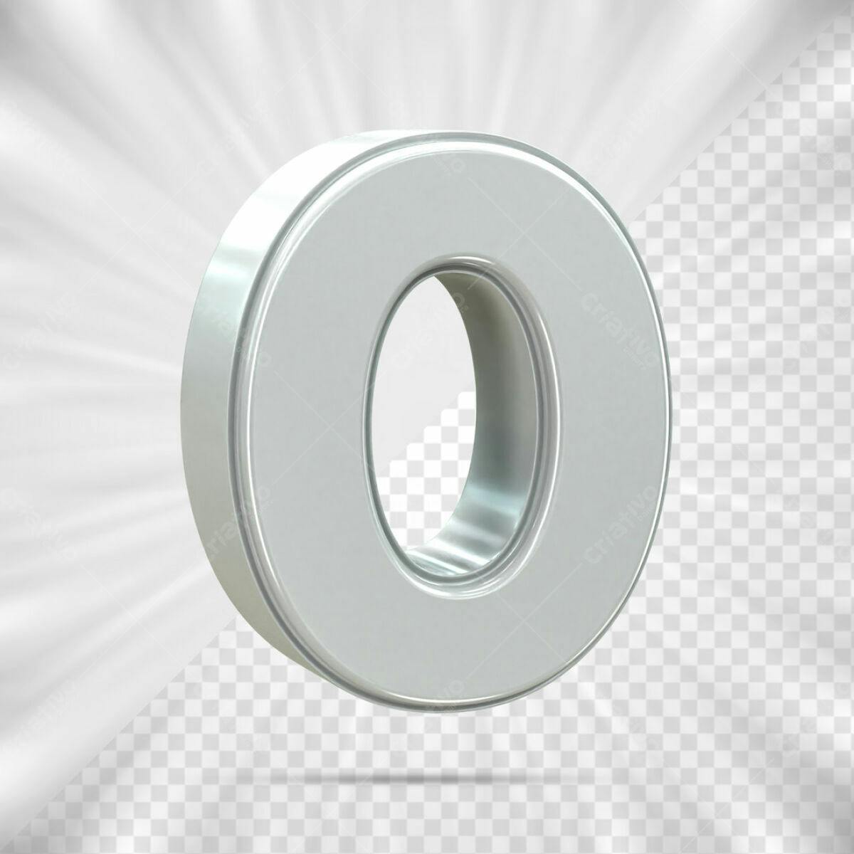 Alfabeto 3D Prata PSD Editável