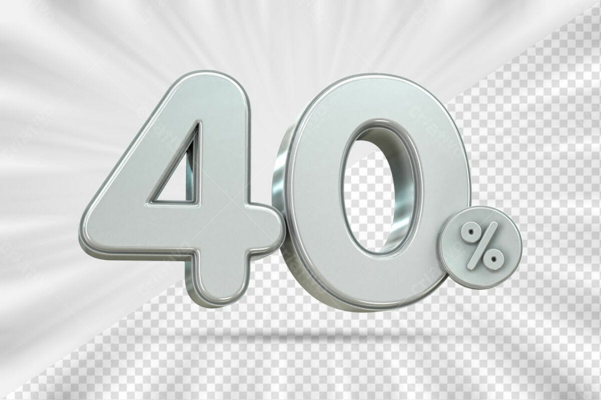 Design de Número 40% em PSD Editável