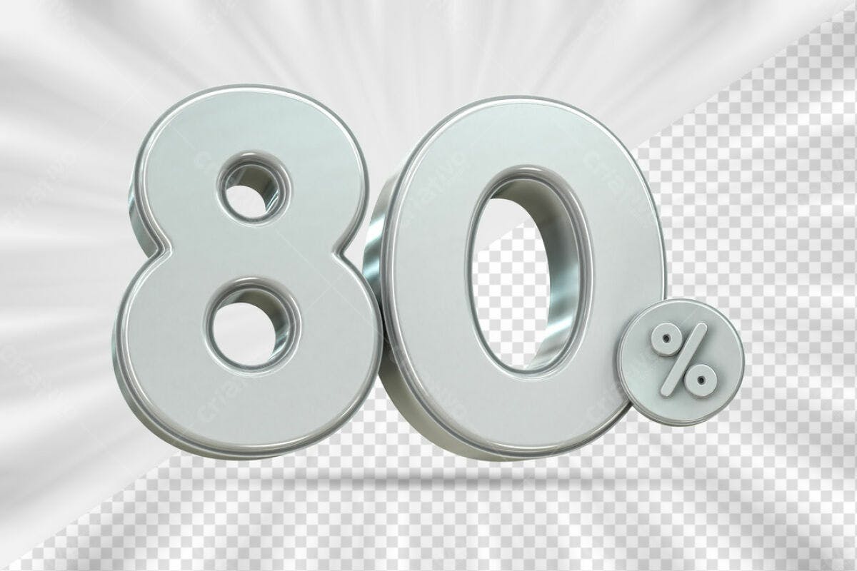 Elemento 80% Desconto PSD Editável