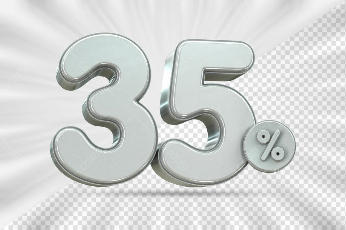 Números 35% de Desconto PSD Editável