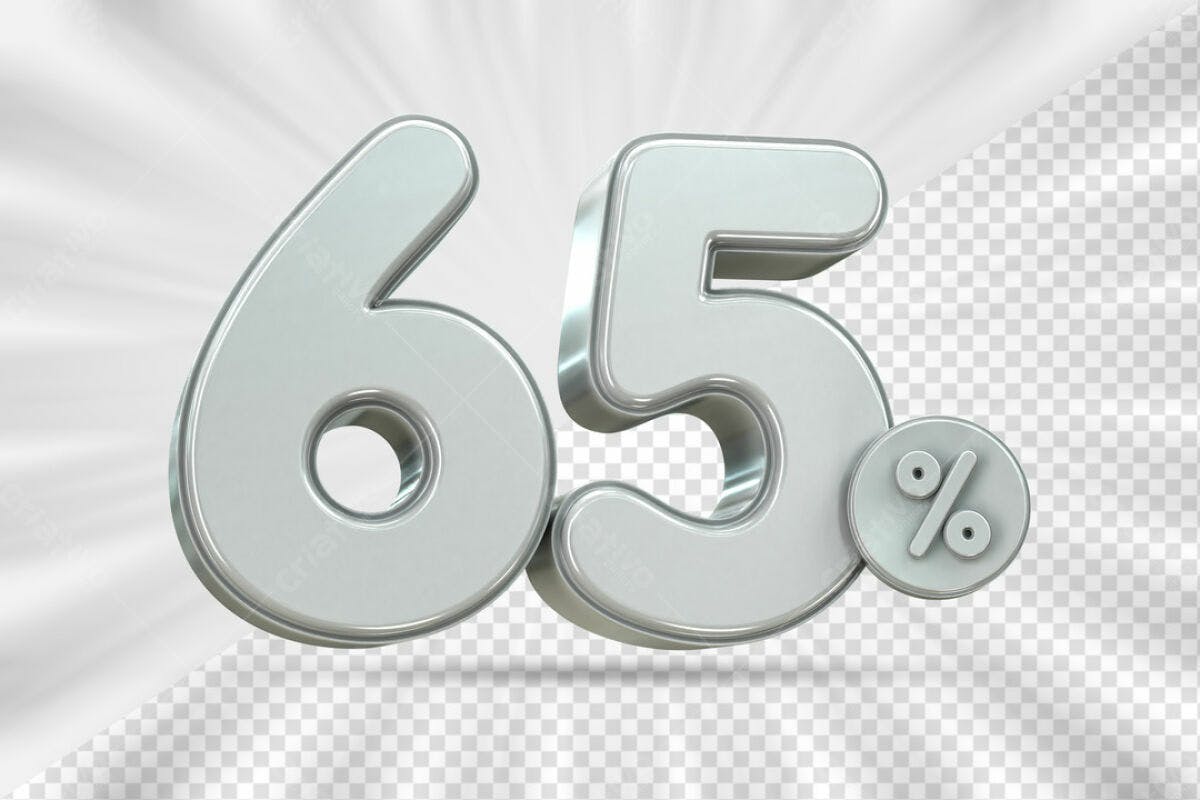 Design de Número 65% em PSD Editável