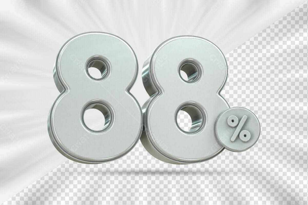 Kit de Numerais 88% Desconto PSD Editável