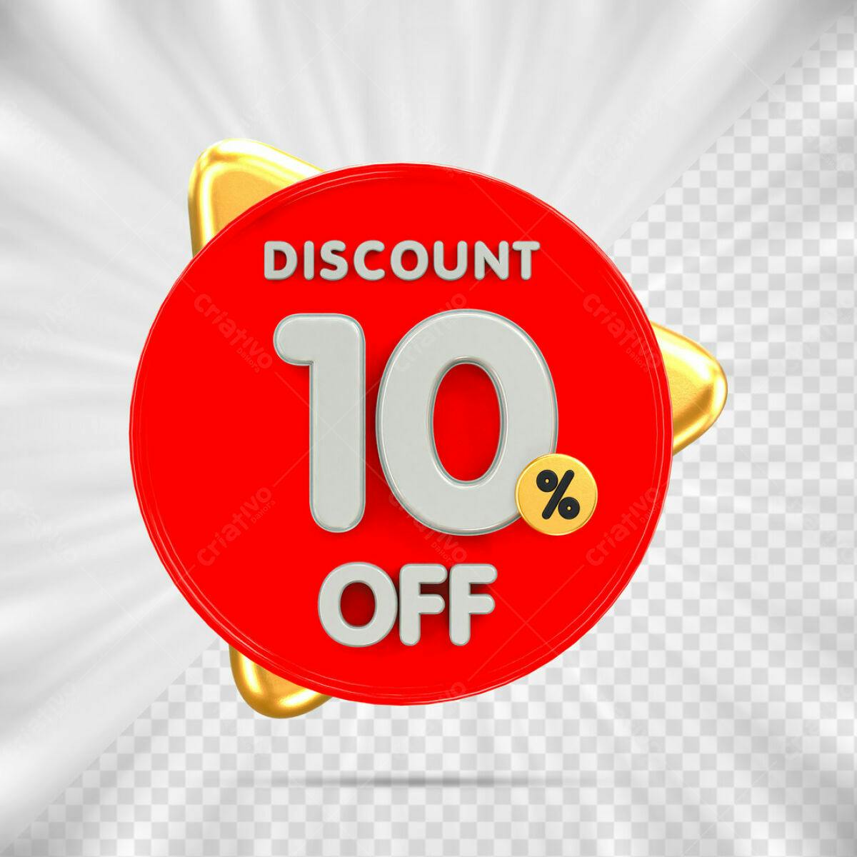 Badge 10% Desconto PSD Editável