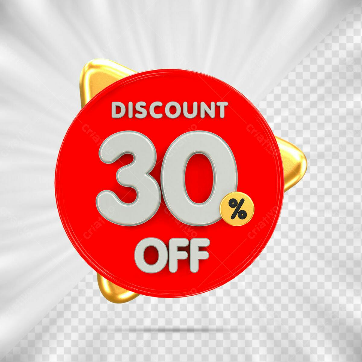 Badge 30% Off PSD Editável