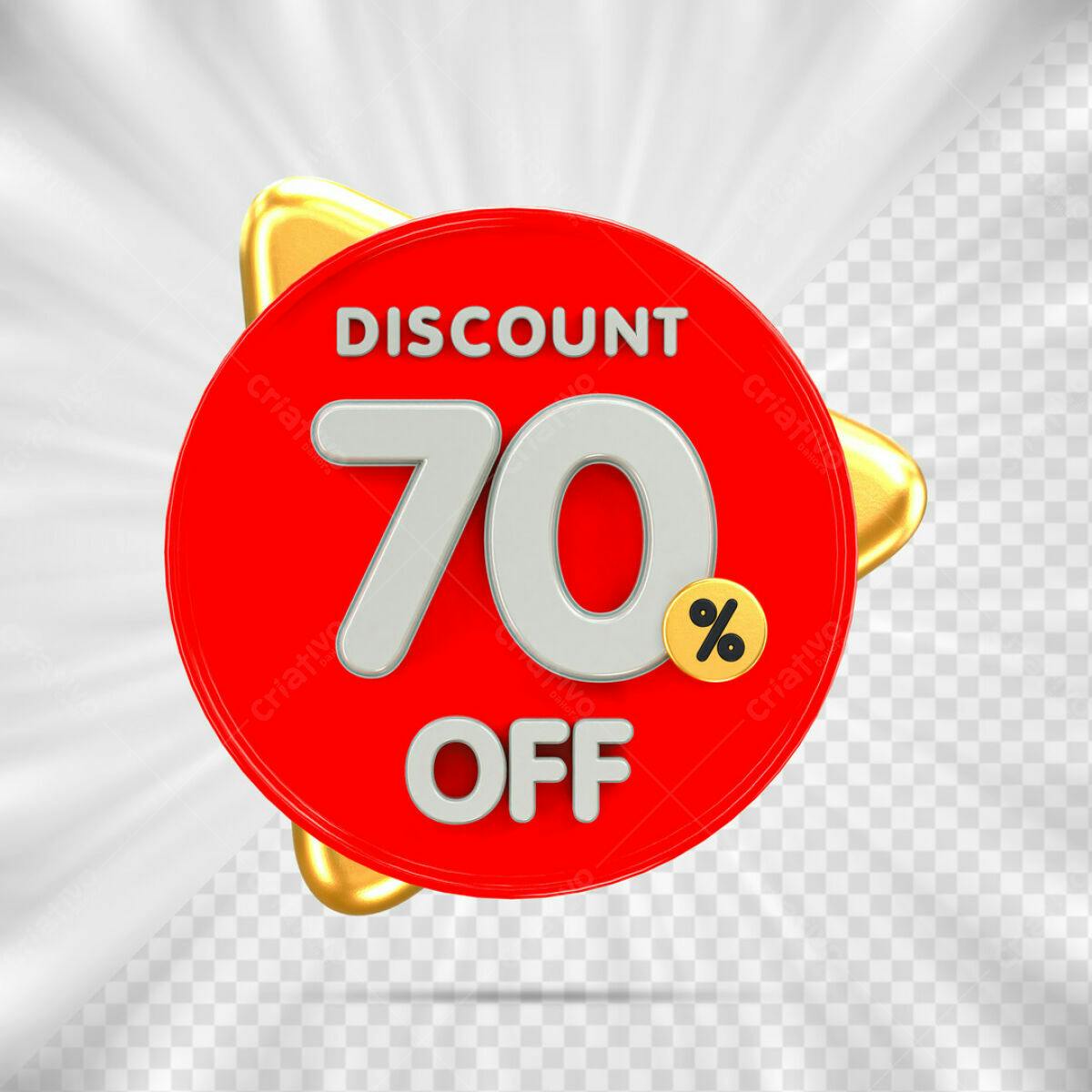 Badge 70% Desconto PSD Editável