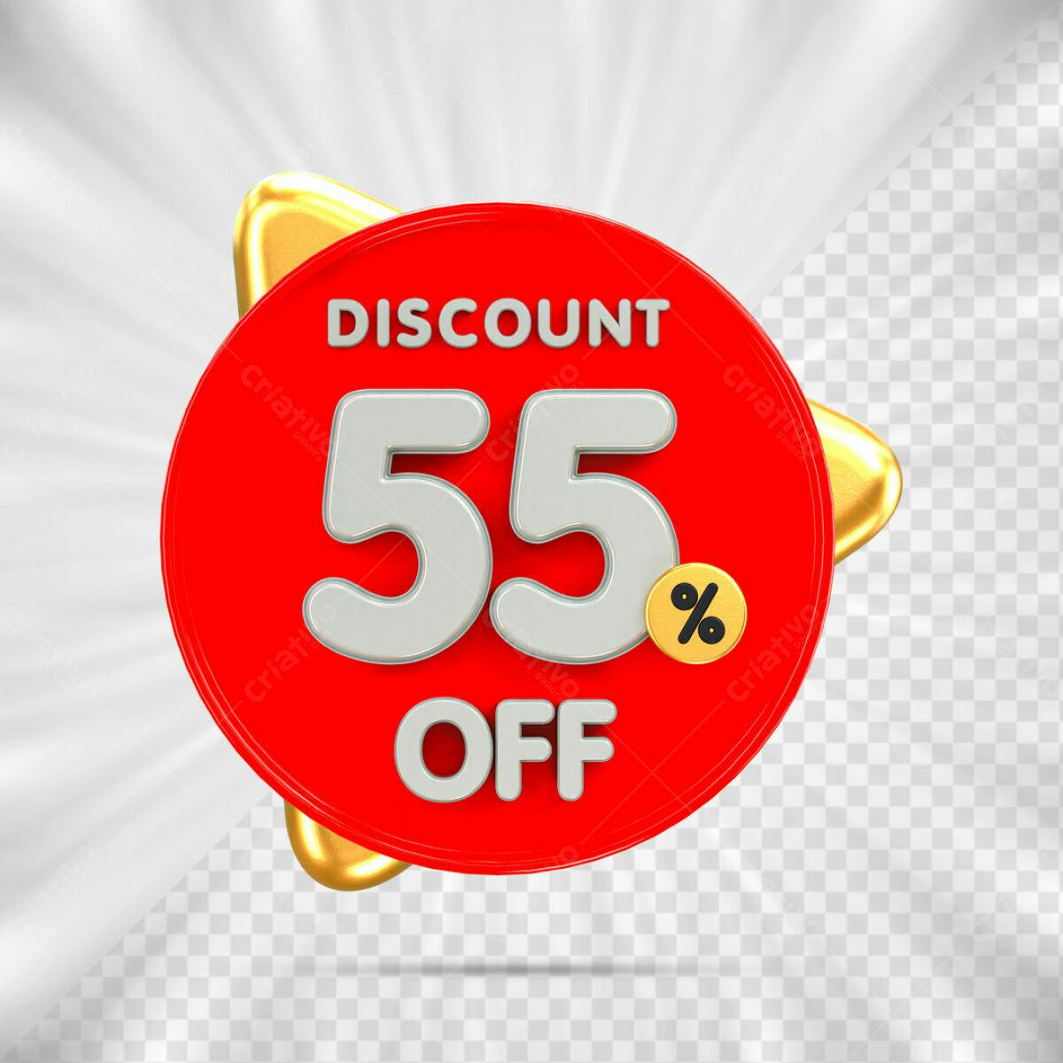 Badge 55% OFF PSD Editável