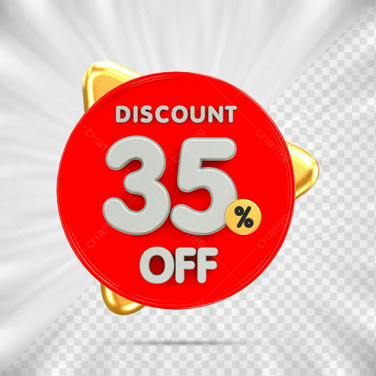 Badge Desconto 35% Off PSD Editável