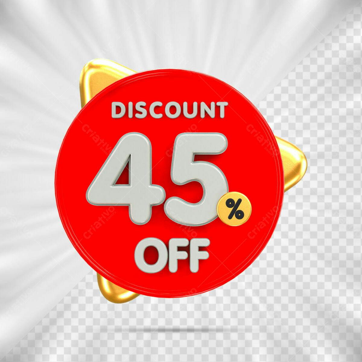 Badge 45% Desconto PSD Editável