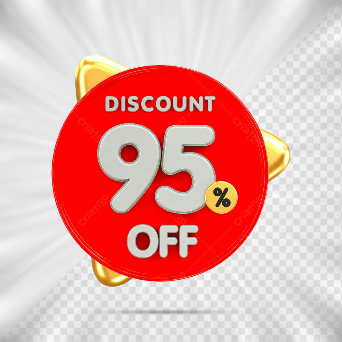 Badge 95% Desconto PSD Editável