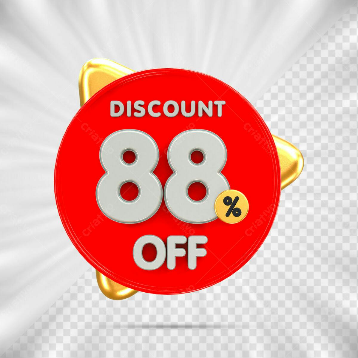 Badge 88% Off PSD Editável