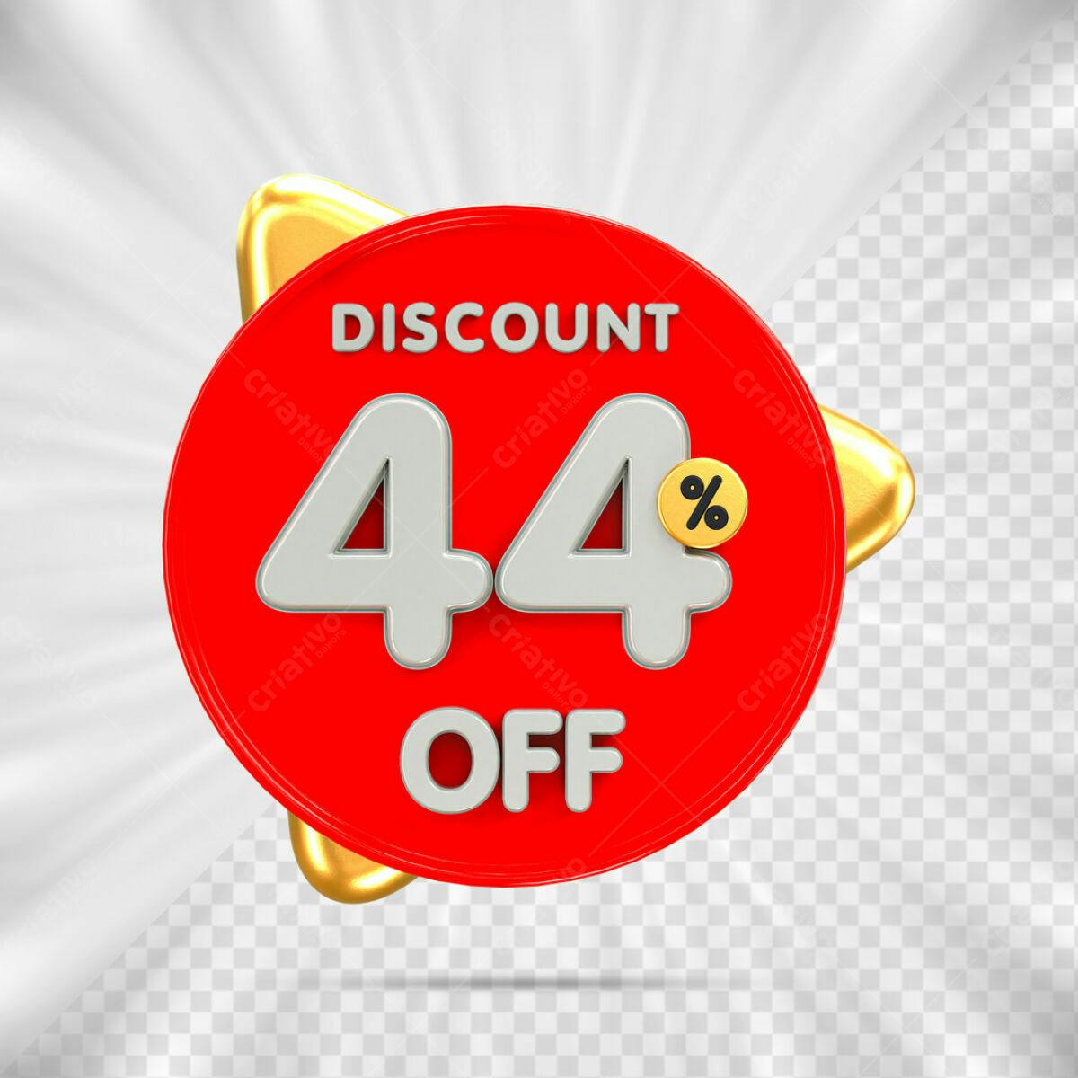 Badge 44% Desconto PSD Editável