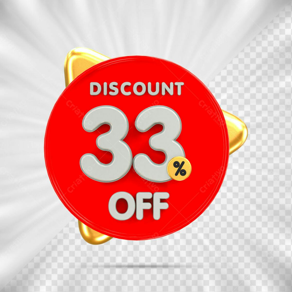 Badge 33% de Desconto PSD Editável