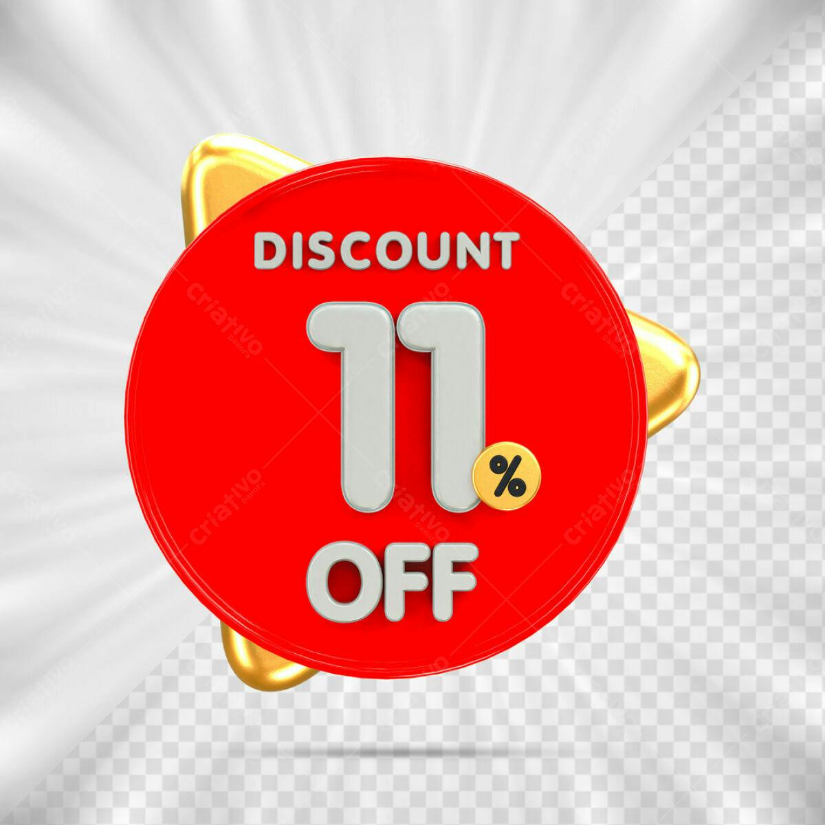 Badge 11% de Desconto PSD Editável