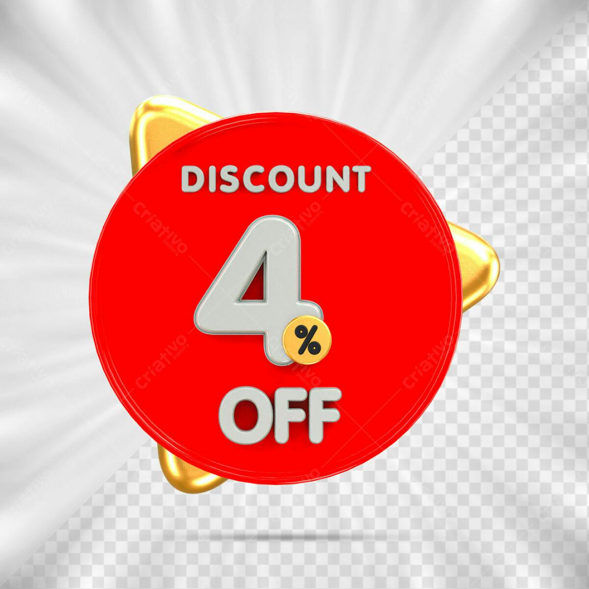 Badge Desconto 4% PSD Editável