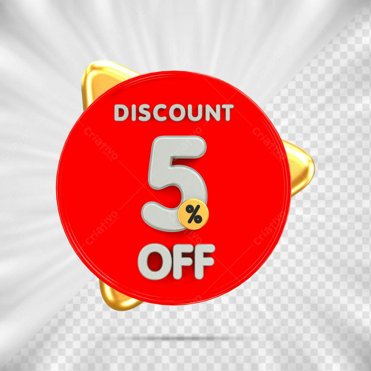 Badge 5% de Desconto PSD Editável
