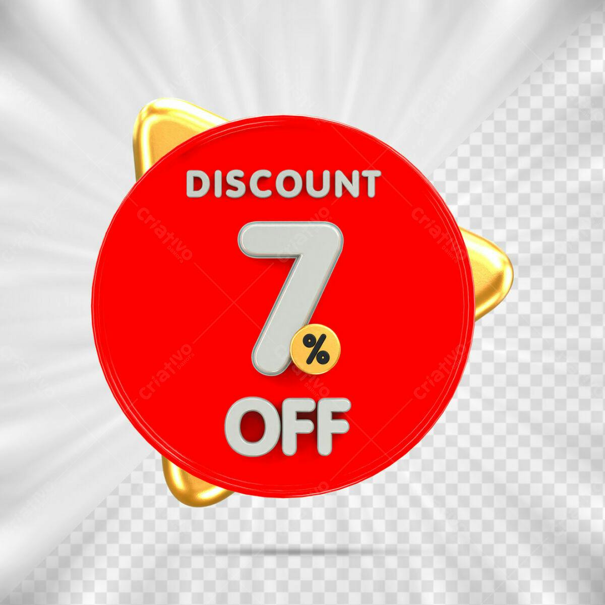 Badge 7% off PSD Editável
