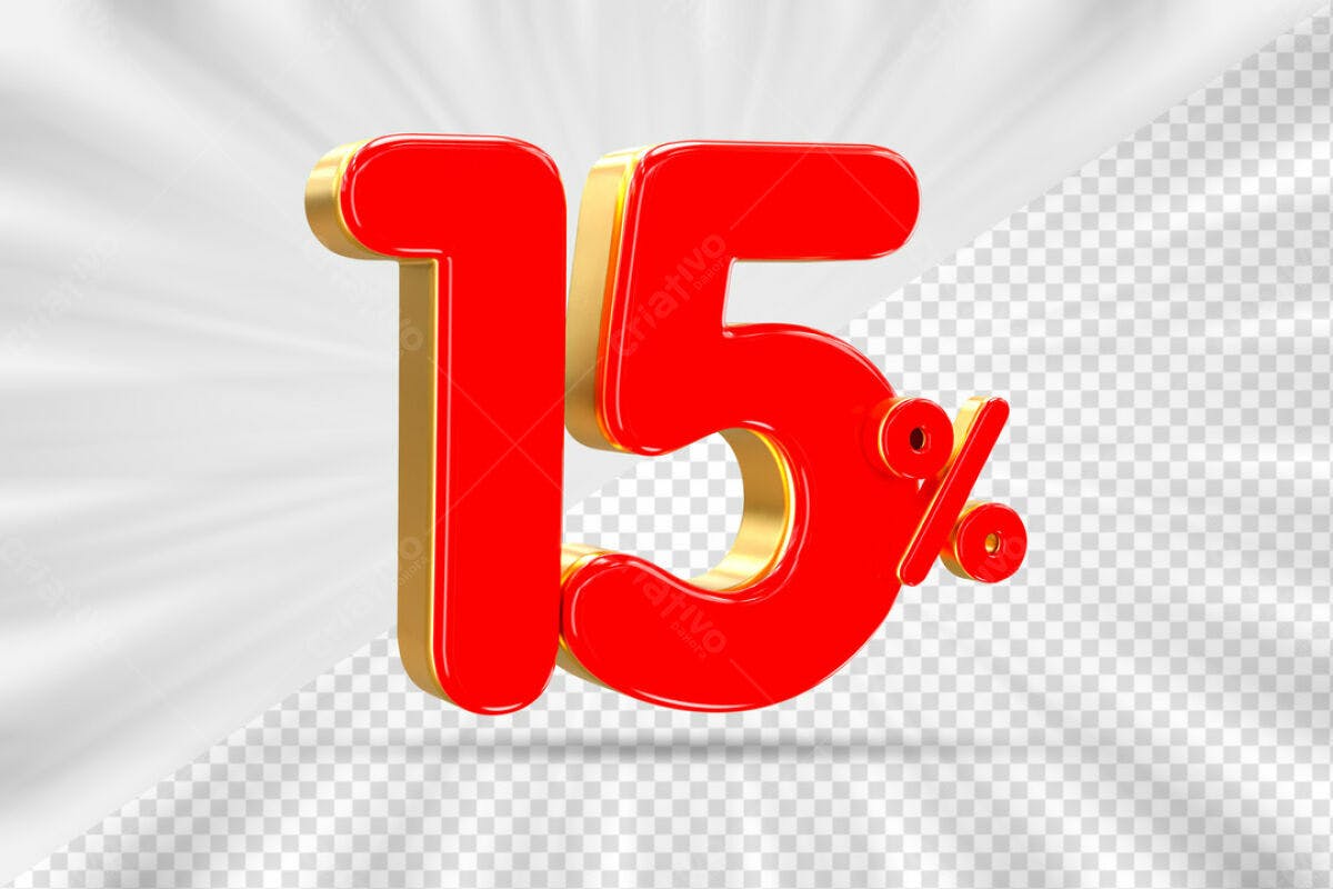 Design de Desconto 15% PSD Editável