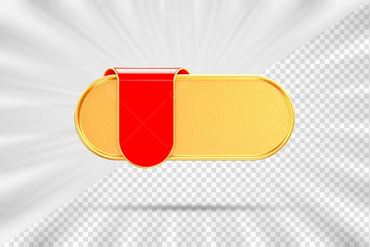 Banner Oval Dourado e Vermelho PSD Editável