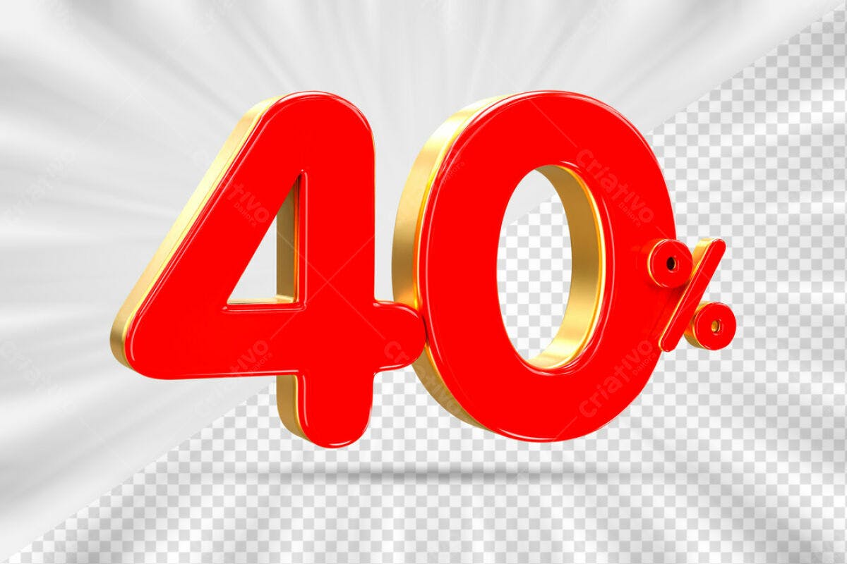 Adesivo 40% Desconto PSD Editável