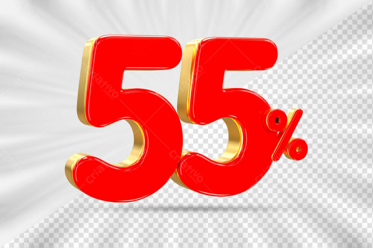 Design de Número 55% Off PSD Editável