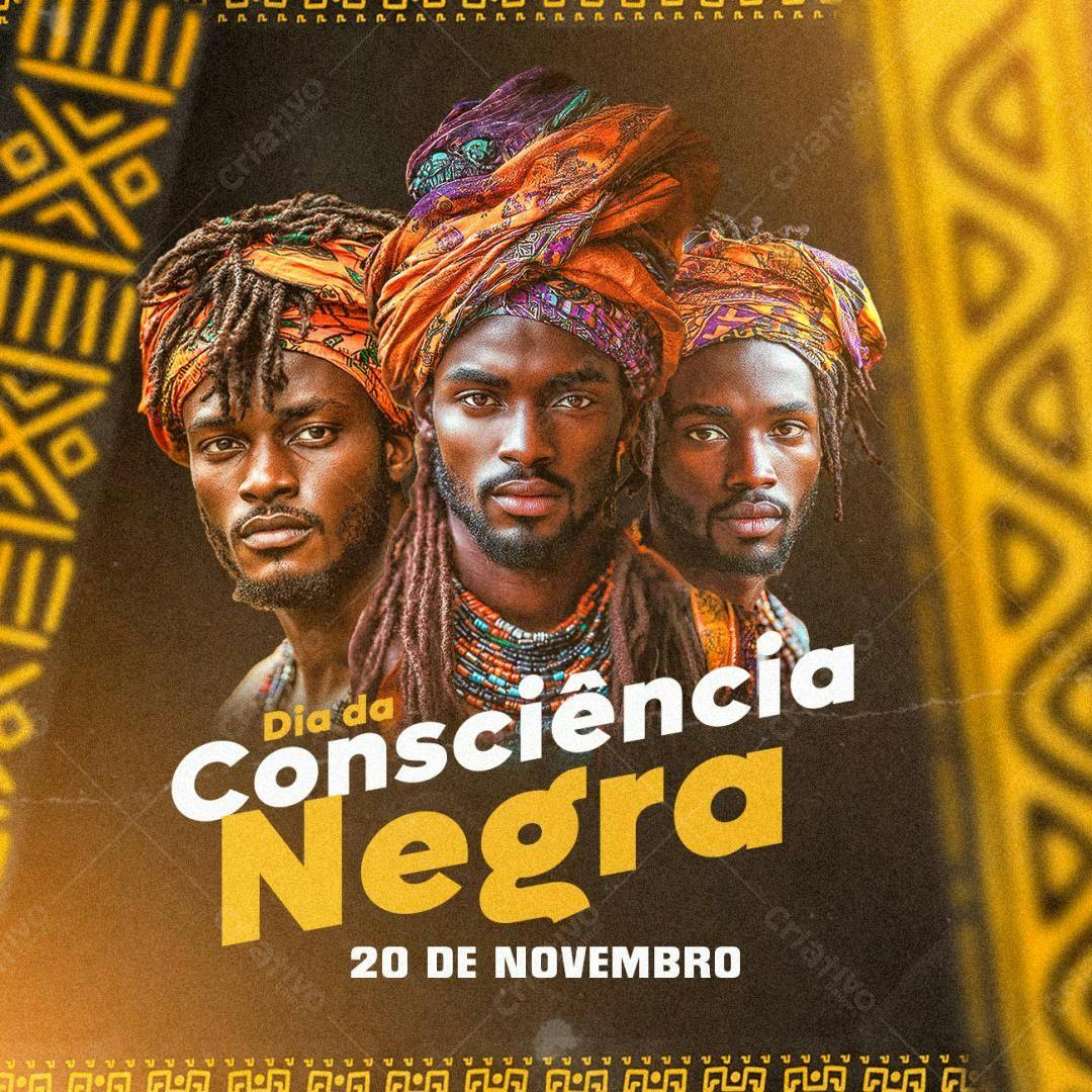 Flyer Dia da Consciência Negra PSD Editável