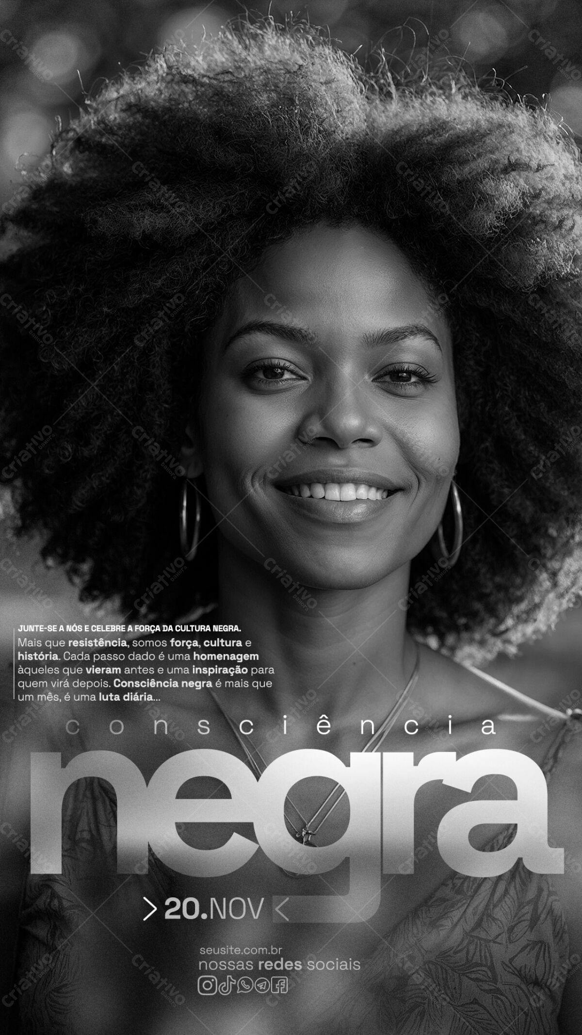 Flyer Consciência Negra PSD Editável