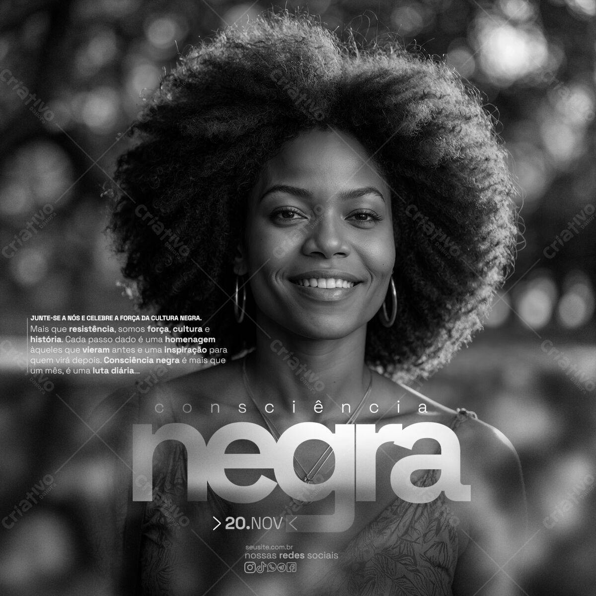 Flyer Consciência Negra PSD Editável