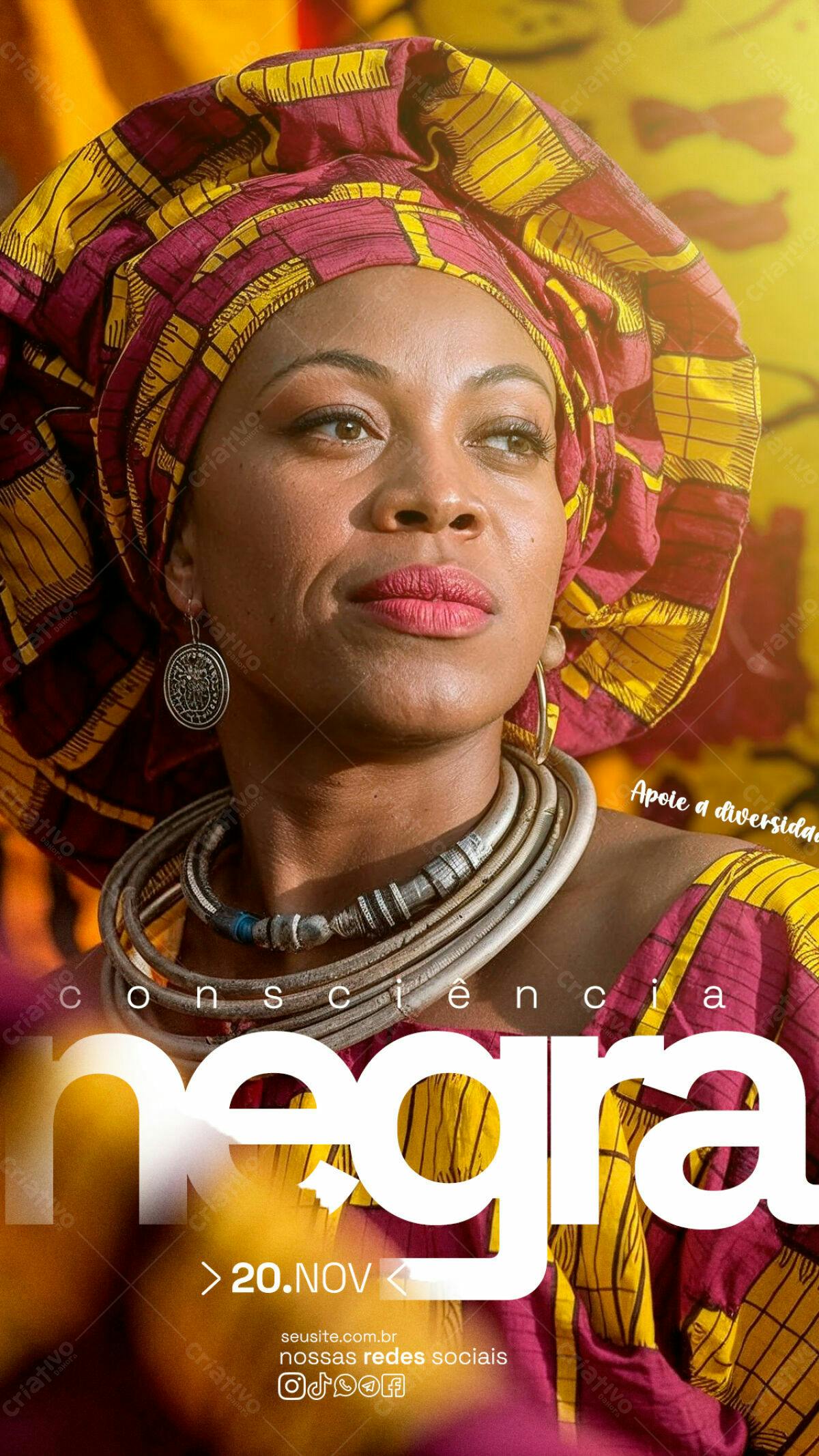 Flyer Consciência Negra PSD Editável