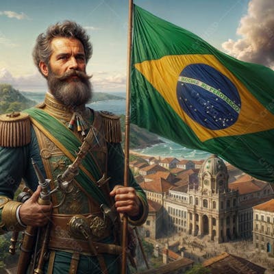Deodoro Da Fonseca Segurnado A Bandeira Do Brasil
