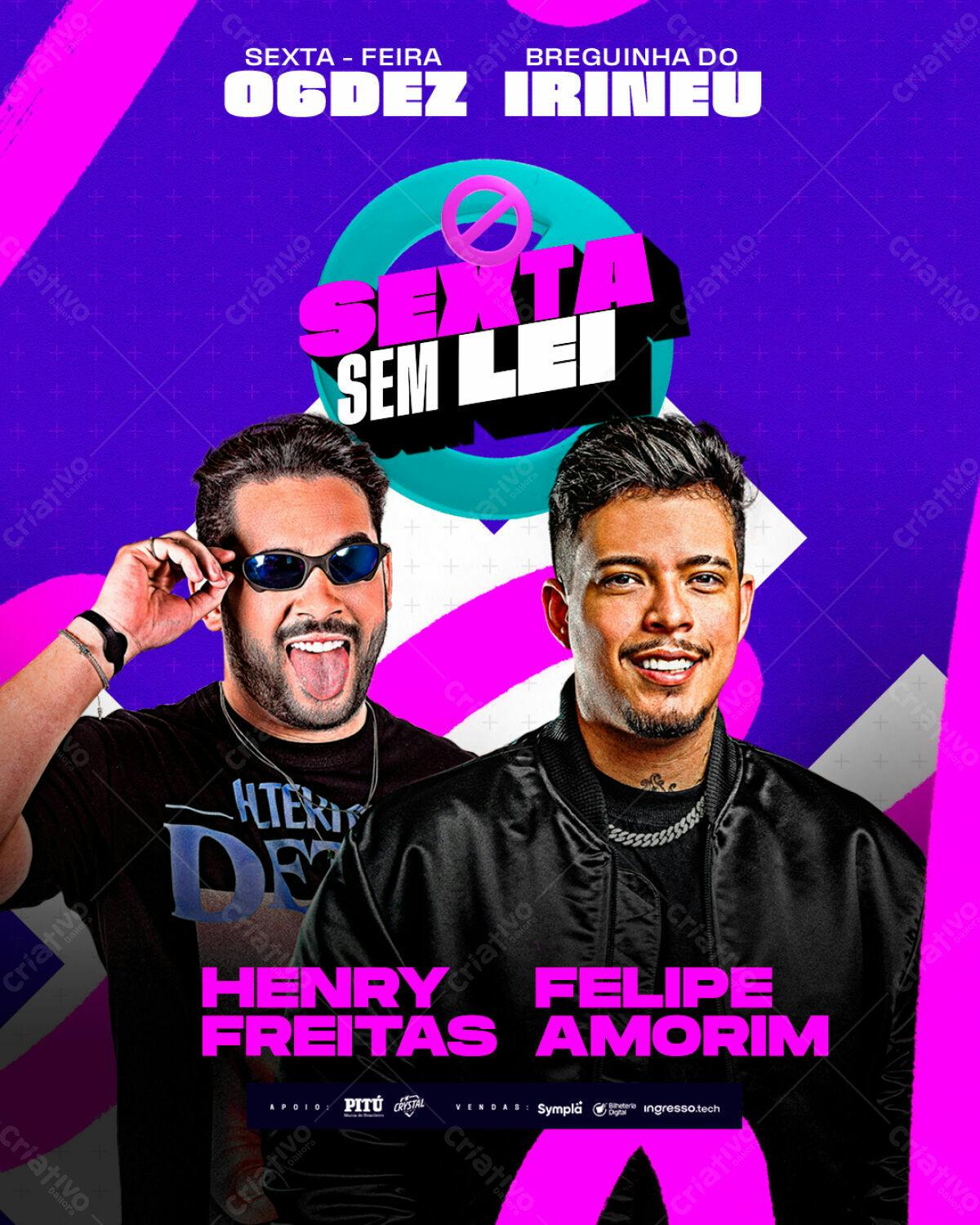 Flyer Festa Sexta Sem Lei PSD Editável