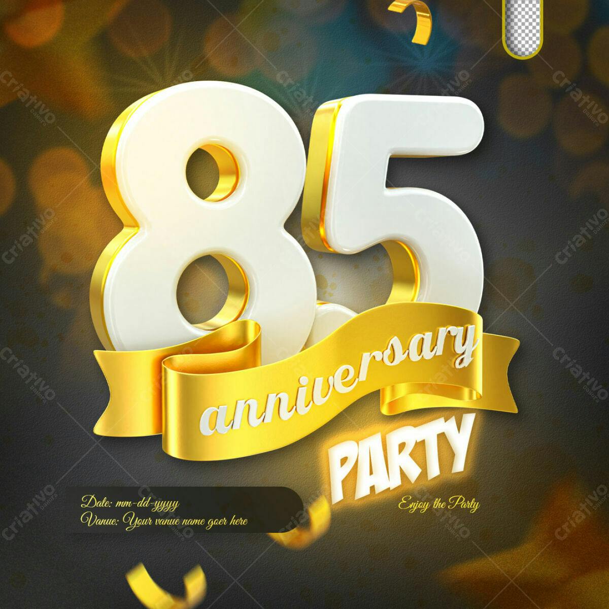 Convite Aniversário 85 Anos PSD Editável