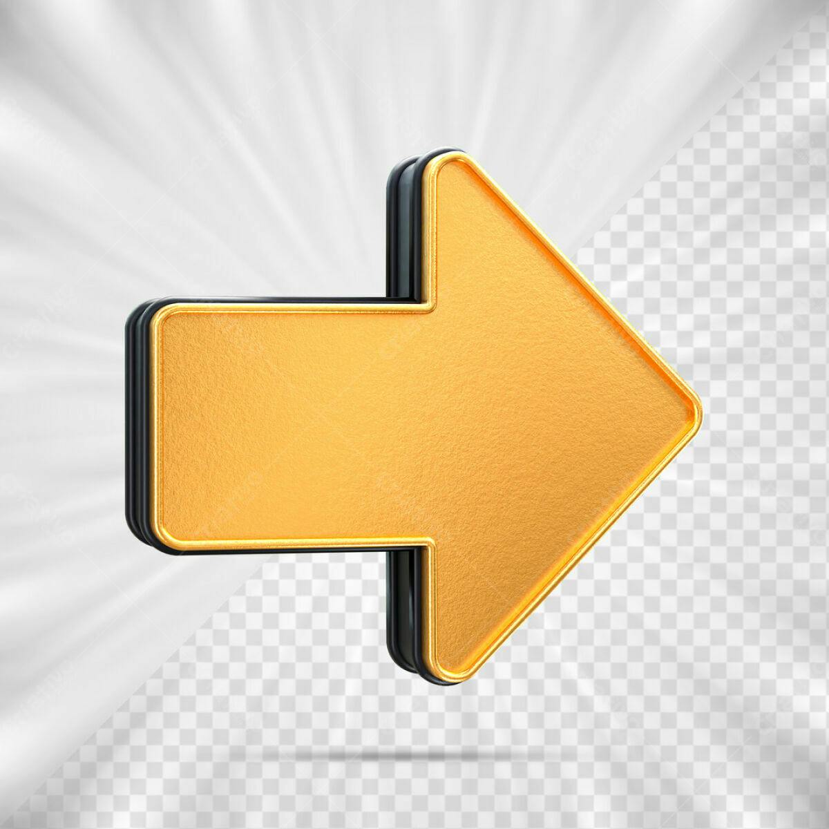 Seta Dourada em 3D PSD Editável