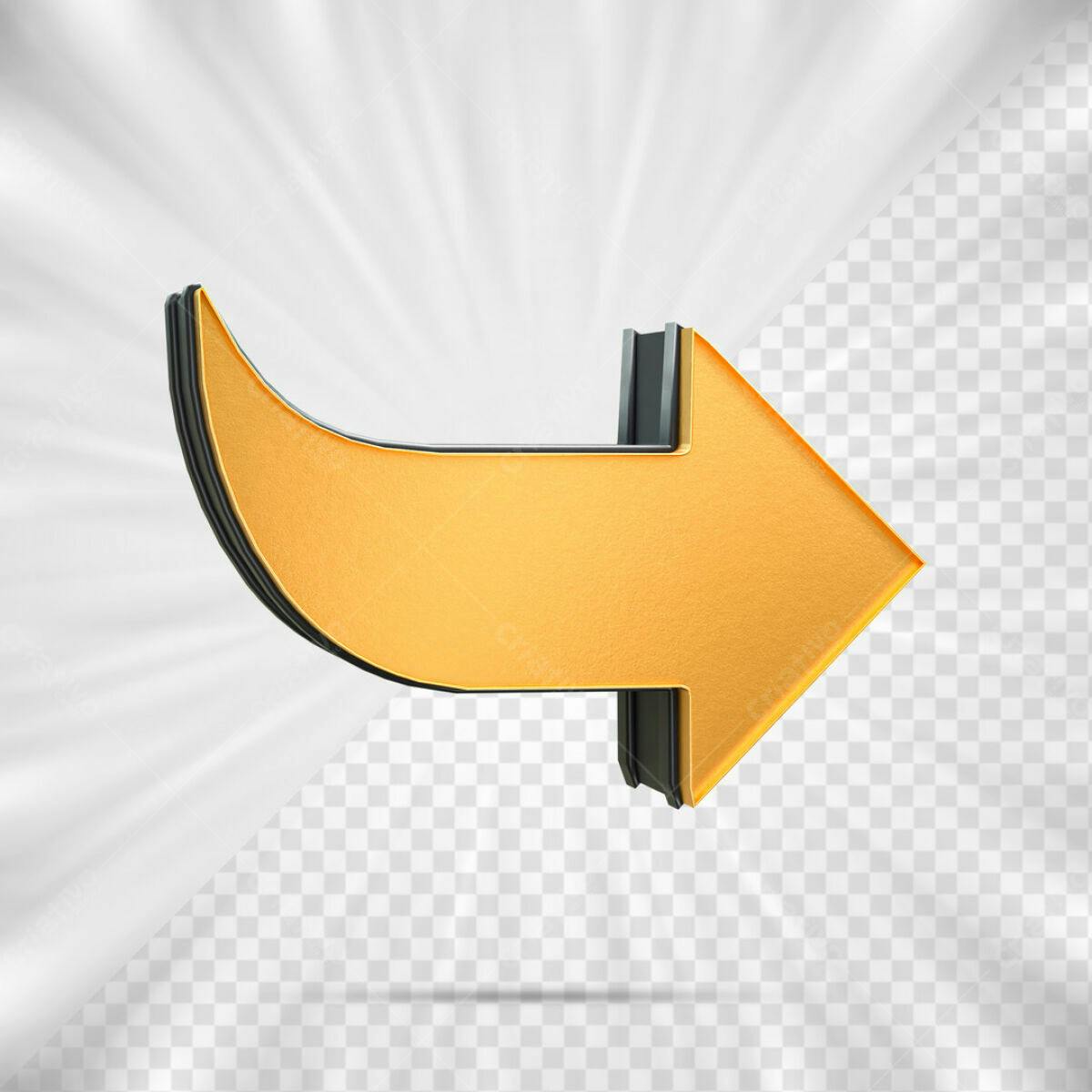 Seta Dourada 3D PSD Editável