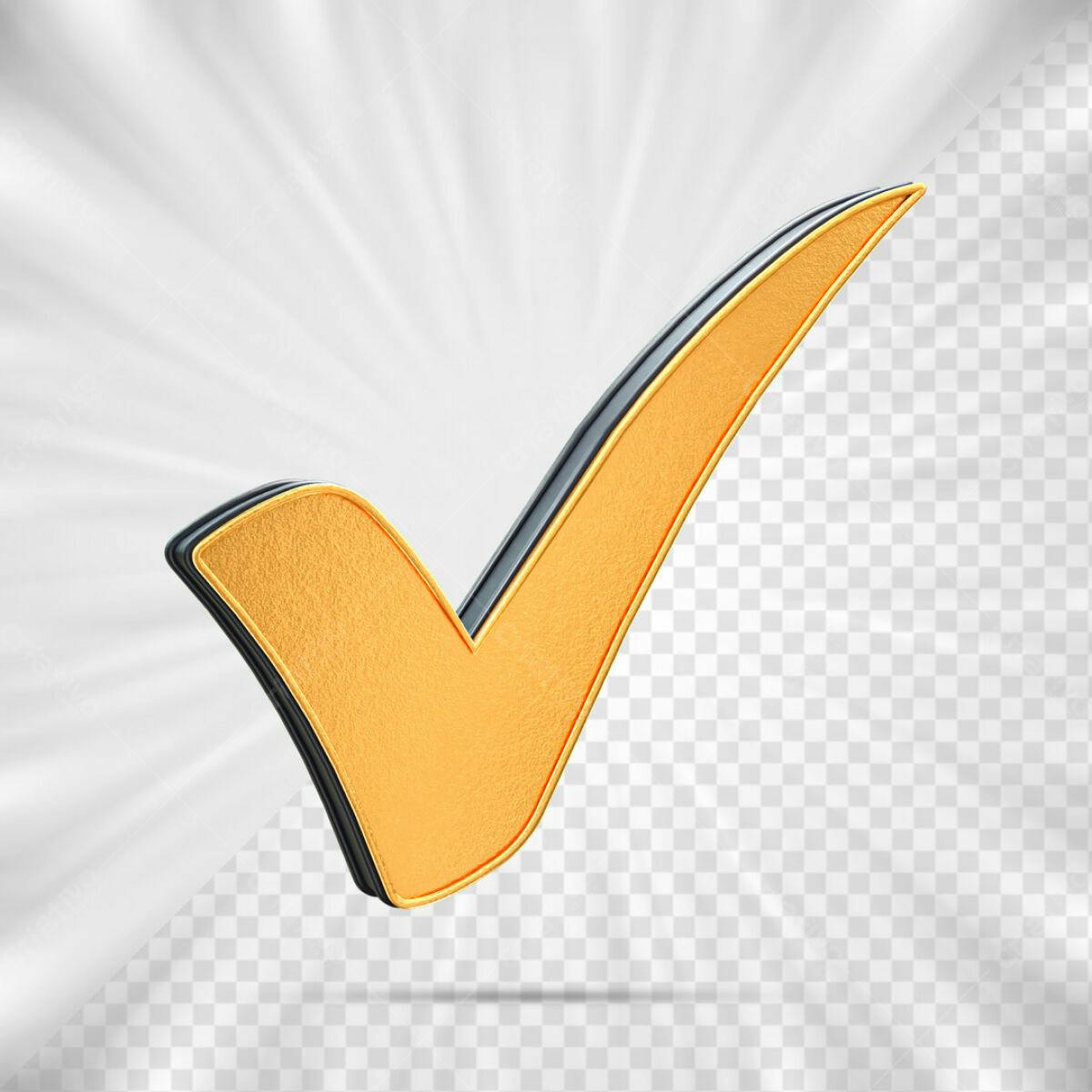 Ícone de Check Dourado PSD Editável